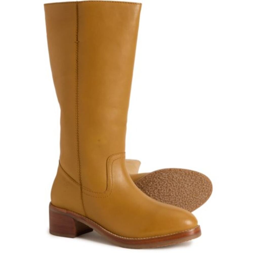 Frye Camryn Genuine Leather Tall Pull On Campus Boots in Banana Size 10